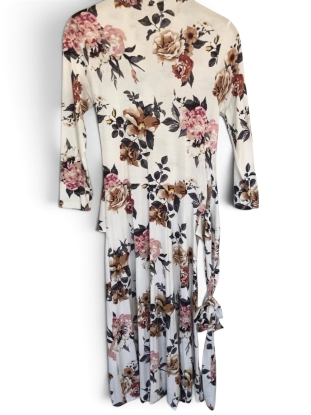 NEW Vintage Floral Print 3/4 Sleeves Mock Wrap Dress Women’s Small - Picture 9 of 13